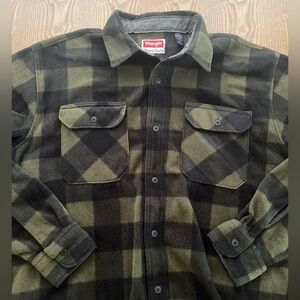 Wrangler Olive and Black Checkered Shirt size Large